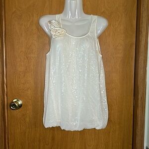 The Limited sequined white sleeveless top size small